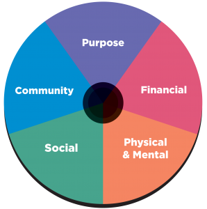 Graphic depicting the areas of well-being