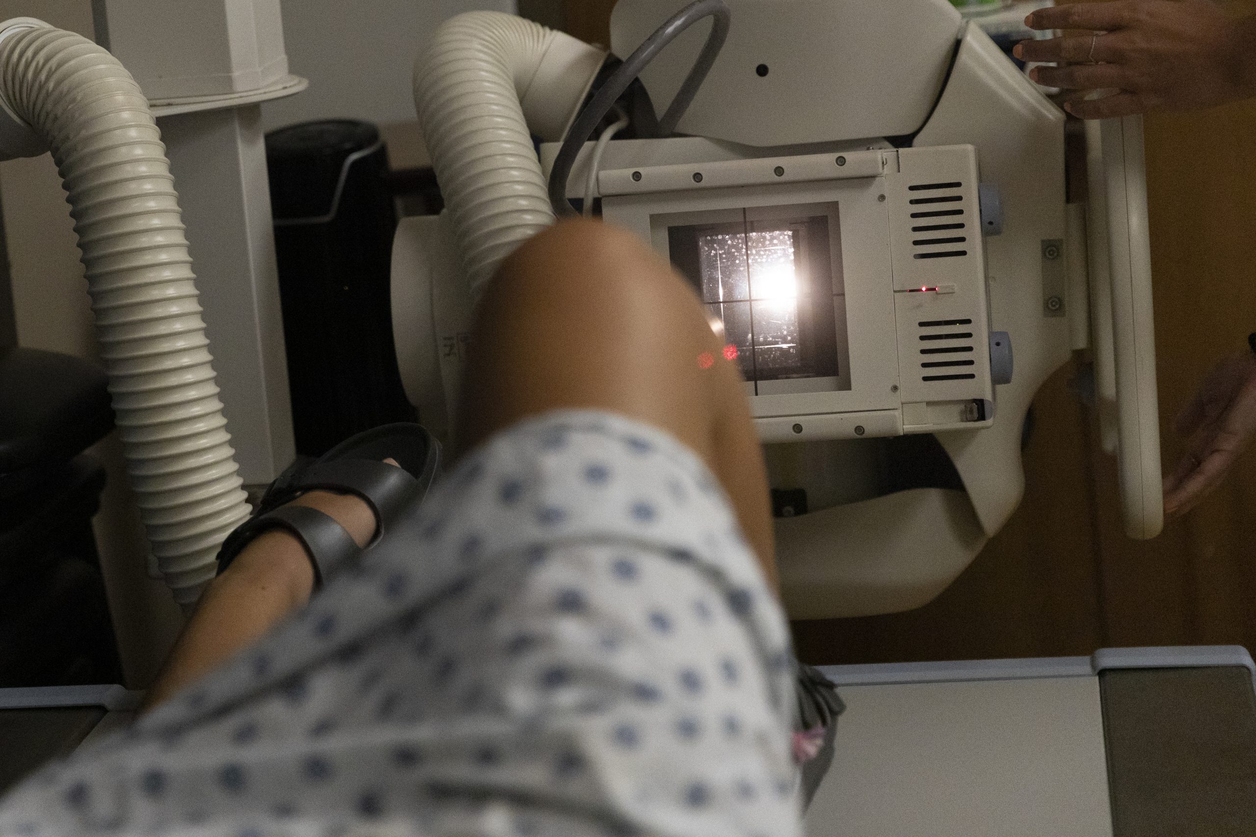 Students in the Radiography program with the School of Health Professions use the X-ray machines