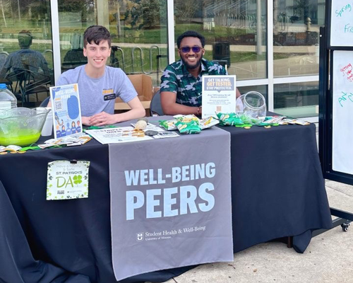 Students at well-being peers event.